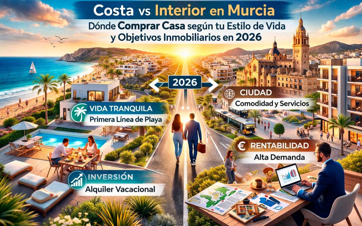 Costa vs interior en Murcia: dónde comprar casa según tu estilo de vida y objetivos inmobiliarios en 2026